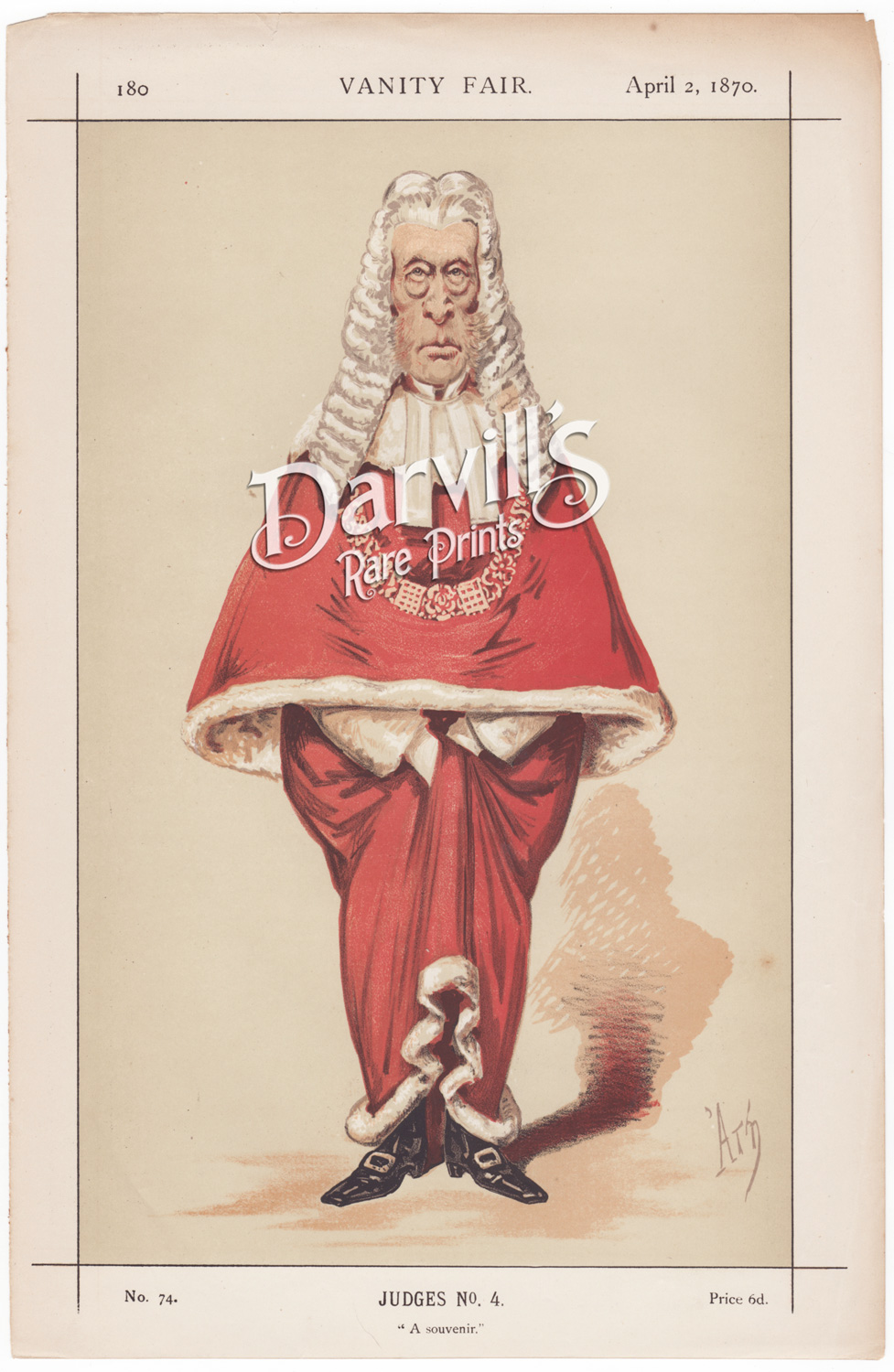 The Right Hon Sir Frederick Pollock April 2 1870 red robed judge